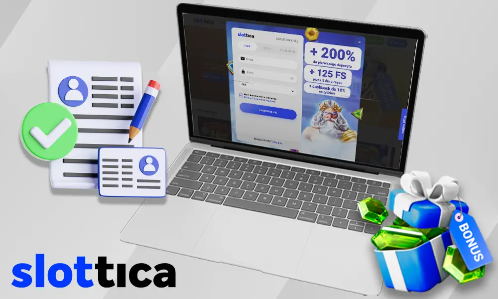 Informacje o bonusie Slottica za rejestrację nowego konta